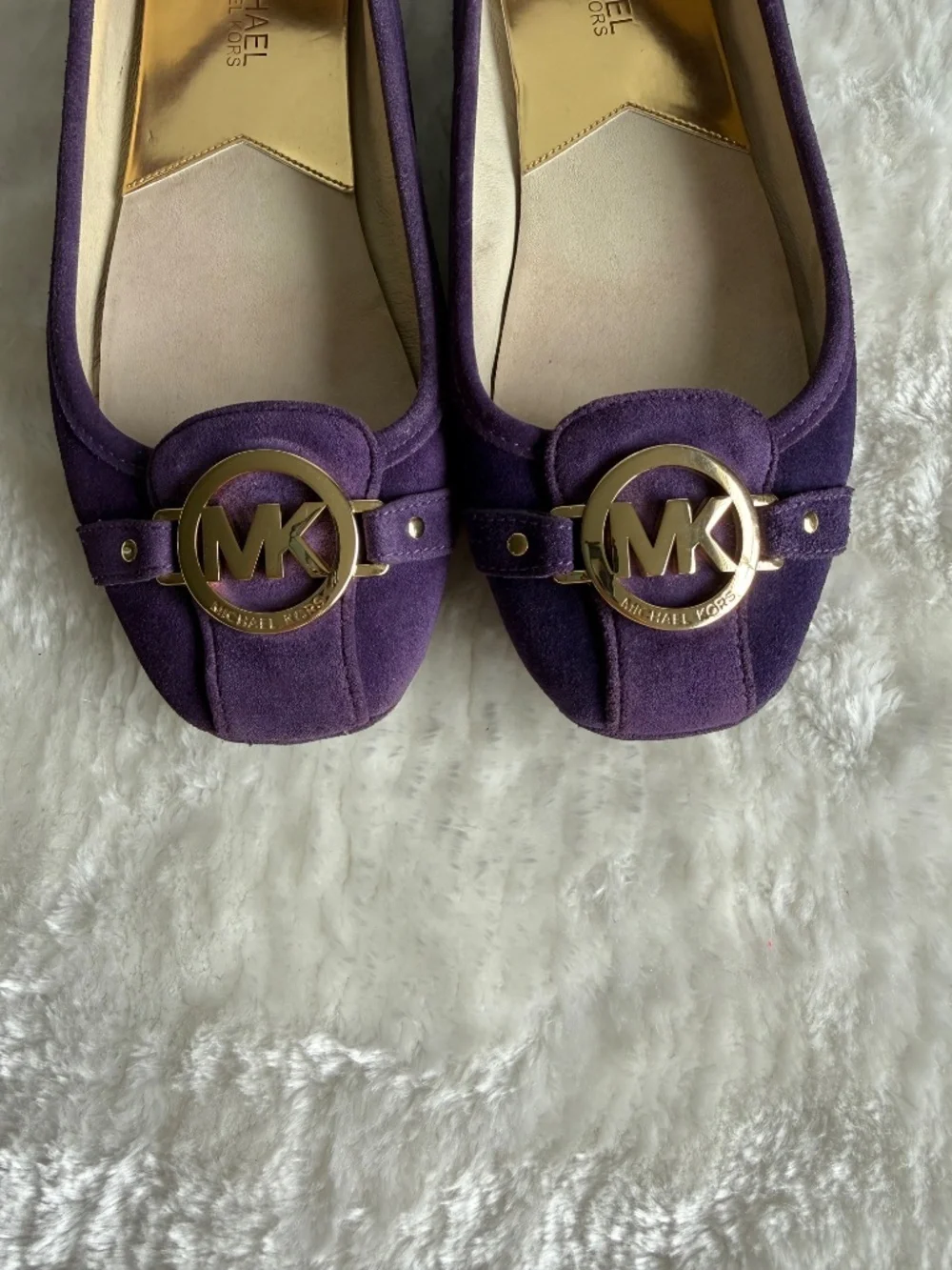 Michael Kors Fulton Moc Purple Suede Flats Moccasins Size 8